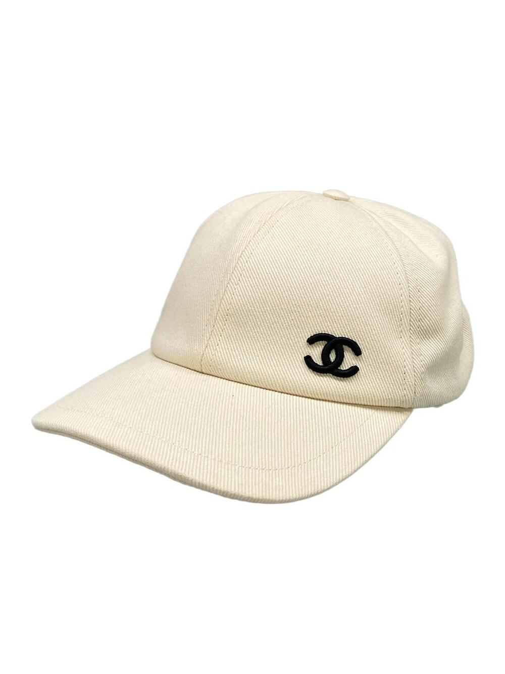 Chanel Cream Black Cotton Hat #364377C13B